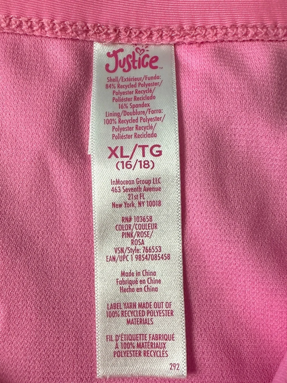 Justice Pink Girls two Piece Swimsuit with extra tops